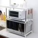 Полка органайзер для микроволновки Wellamart кухонный стелаж раздвижной с крючками на три полки для СВЧ печи Артикул: 5096662543 фото 1
