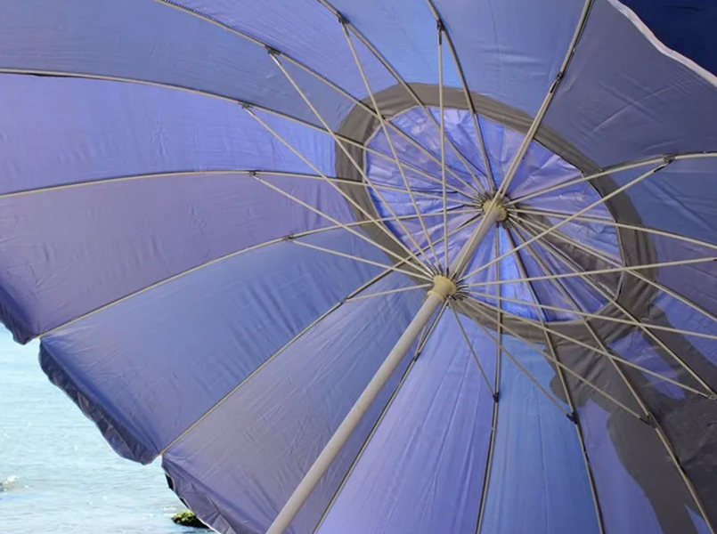 Зонт садовый, пляжный, торговый круглый усиленный 3,5м, 16 спиц с ветровым клапаном синий тент 891296 фото
