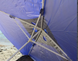 Зонт садовый 2,5х2,5 м квадратный торговый с клапаном и серебряным напылением синий тент 889497 фото 3