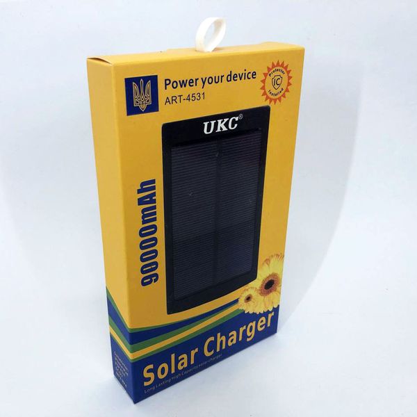УМБ Power Bank Solar 90000 mAh мобільне зарядне з сонячною панеллю та лампою, Power Bank Charger Батарея ws44689 фото