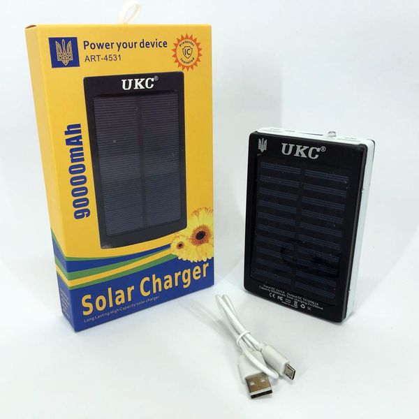 УМБ Power Bank Solar 90000 mAh мобільне зарядне з сонячною панеллю та лампою, Power Bank Charger Батарея ws44689 фото
