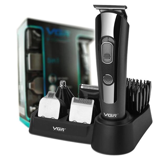 Професійна бездротова машинка для стрижки волосся VGR V-175 тример для бороди та вусів з насадками ws39184 фото