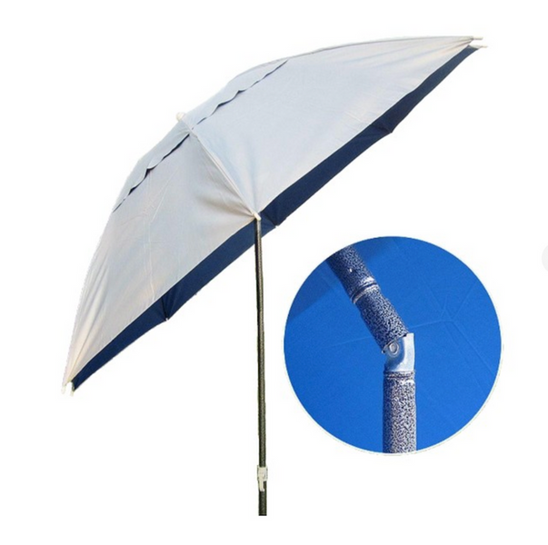 Зонт пляжный антиветер садовый с наклоном рыбацкий 2 метра с чехлом, триногой и колышками в комплекте Blue 890323 фото