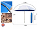 Зонт пляжный антиветер садовый с наклоном рыбацкий 2 метра с чехлом, триногой и колышками в комплекте Blue 890323 фото 4