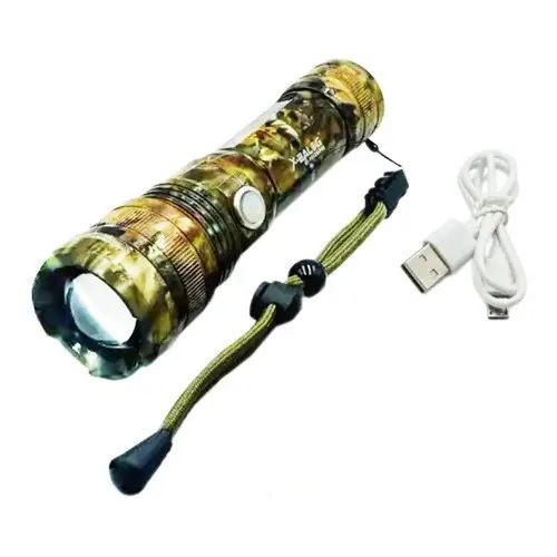 Ручной аккумуляторный фонарик с боковым диодом Power style MX-915M-COB камуфляжный расцветка Артикул: 509258020 фото