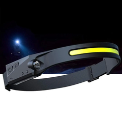 Легкий налобный фонарь LED+COB с датчиком движения и красным светом (черный) Артикул: 54012361 фото