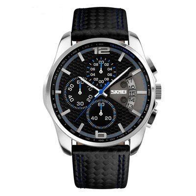 Годинник наручний чоловічий SKMEI 9106BU, стильний класичний чоловічий годинник, годинник наручний чоловічий стрілочний ws19237 фото