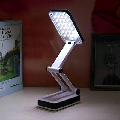 Настольная лампа LED "LH-666" Бело-черная, аккумуляторный светильник настольный трансформер 24LED 2W Артикул: 50956412440 фото