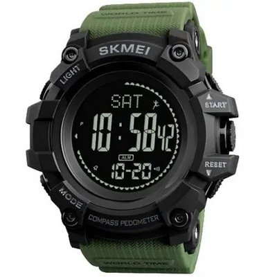 Часы наручные мужские SKMEI 1356AG ARMY GREEN, армейские часы противоударные. Цвет: зеленый ws52675 фото