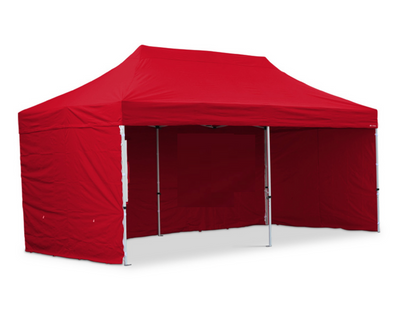 Шатер палатка торговая усиленная 3x6м, + забор (12м), /30х30мм/0,8мм/32кг Красный тент 891690 фото