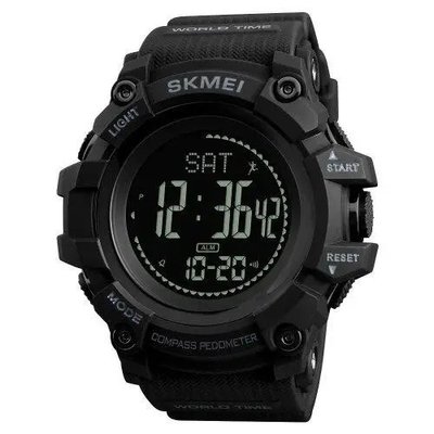 Часы наручные мужские SKMEI 1356BK BLACK, фирменные спортивные часы. Цвет: черный ws52675-1 фото