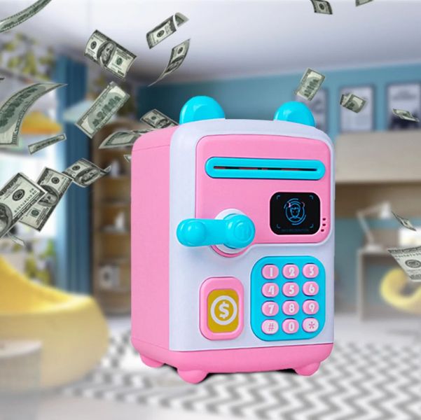 Электронная копилка-сейф с кодовым замком Face Recognition Money BOX Розовая Артикул: 2124112 фото