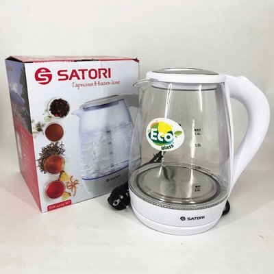 Электрочайник Satori SGK-4105-WT 1,8 л, стильный электрический чайник, чайники с подсветкой ws17797 фото