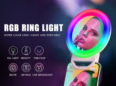 Кольцевая селфи-лампа с зеркалом Selfie Ring Light для телефона, планшета Артикул: 5401020179 фото