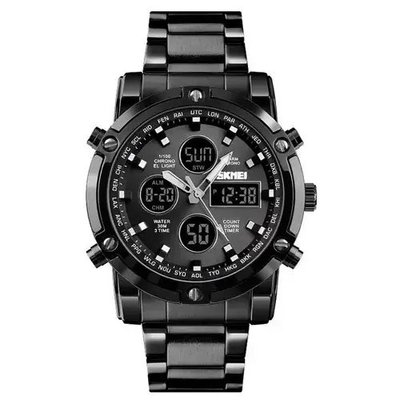 Часы наручные мужские SKMEI 1389BK BLACK, водонепроницаемые мужские часы. Цвет: черный ws98717 фото