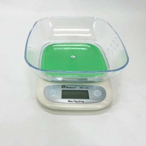 Ваги кухонні DOMOTEC MS-125 Plastic, точні кухонні ваги, ваги для зважування продуктів. Колір: зелений ws64472 фото