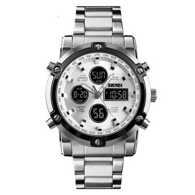 Часы наручные мужские SKMEI 1389SI SILVER, брендовые мужские часы. Цвет: серебряный ws98717-1 фото