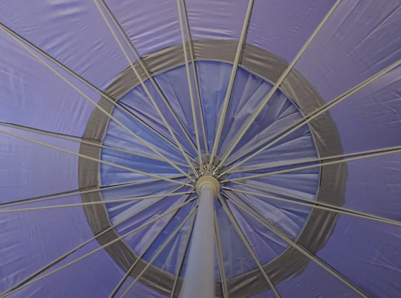 Зонт садовый, пляжный, торговый круглый усиленный 3,5м, 16 спиц с ветровым клапаном синий тент 891296 фото