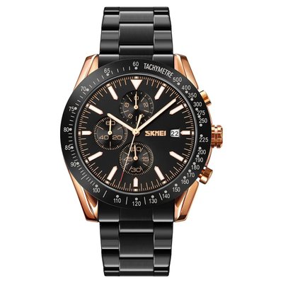 Годинник наручний чоловічий SKMEI 9253RGBK, чоловічий круглий наручний годинник, чоловічий годинник стильний годинник на руку ws33977 фото