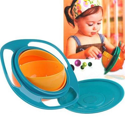 Детская тарелка-непроливайка "Universal Gyro Bowl", тарелка непроливайка неваляшка, посуда для детей Артикул: pr00125478 фото