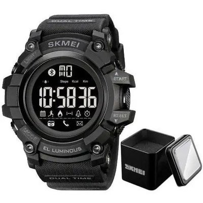 Годинник наручний чоловічий SKMEI 2053BK BLUETOOTH, BLACK, водонепроникний чоловічий годинник. Колір: чорний ws12918 фото