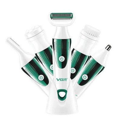 Набір VGR V-720 5 в 1 для догляду, триммер для носа, брів, тіла, пристрій для чищення обличчя, масажер ws24435 фото