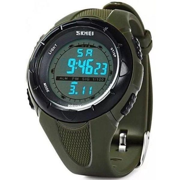 Чоловічий годинник Skmei 1025AG ARMY GREEN, армійський годинник протиударний. Колір: зелений ws12348 фото
