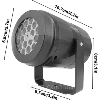 Новогодняя лазерная установка-проектор на 16 рисунков 1367-3 / Настенный проектор для дома с кронштейном Артикул: М16157 фото