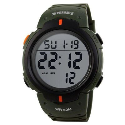 Часы наручные мужские SKMEI 1068AG, армейские часы противоударные. Цвет: зеленый ws64949 фото
