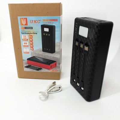 Портативная мобильная зарядка (Павербанк) POWER BANK SOLAR 60000MAH, переносной аккумулятор для телефона ws17847 фото
