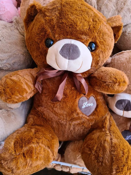 Качественная плюшевая игрушка Бурый медведь Коричневый, Медведь с пледом Артикул: OS12451020 фото