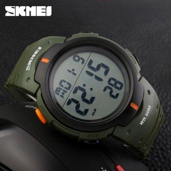 Часы наручные мужские SKMEI 1068AG, армейские часы противоударные. Цвет: зеленый ws64949 фото