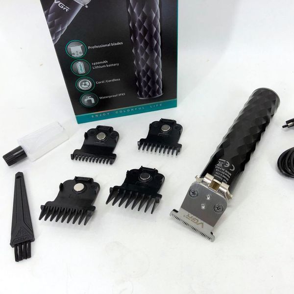 Машинка для стрижки з триммером VGR V-170 для волосся, вусів та бороди, бездротова зі змінними насадками ws85279 фото
