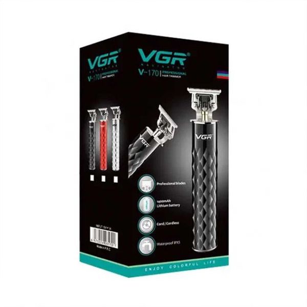 Машинка для стрижки з триммером VGR V-170 для волосся, вусів та бороди, бездротова зі змінними насадками ws85279 фото