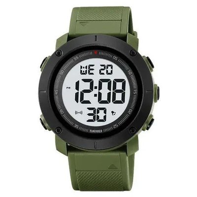 Часы наручные мужские SKMEI 2122AGWT ARMY GREEN-WHITE, армейские часы противоударные. Цвет: зеленый ws47755 фото