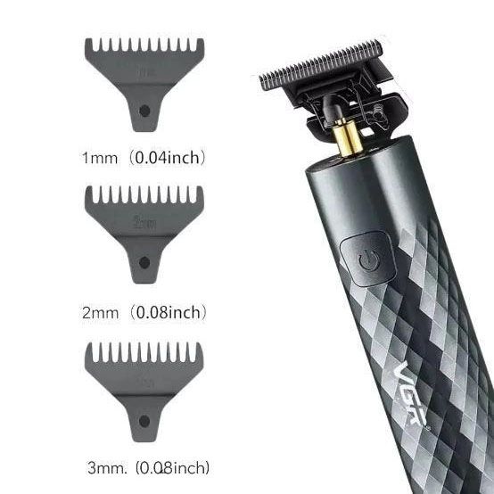 Тример для стрижки волосся, вусів, бороди VGR V-077 з USB зарядкою, корпус метал, триммер бездротовий ws57238 фото