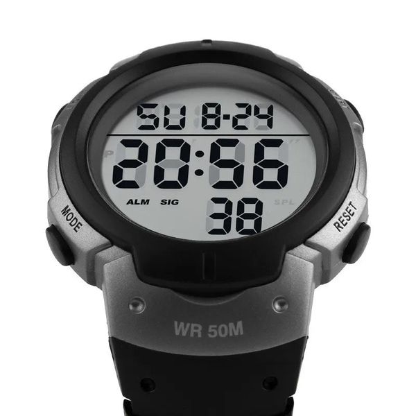 Часы наручные мужские SKMEI 1068TN, брендовые мужские часы, часы мужские спортивные. Цвет: титан ws64949-2 фото