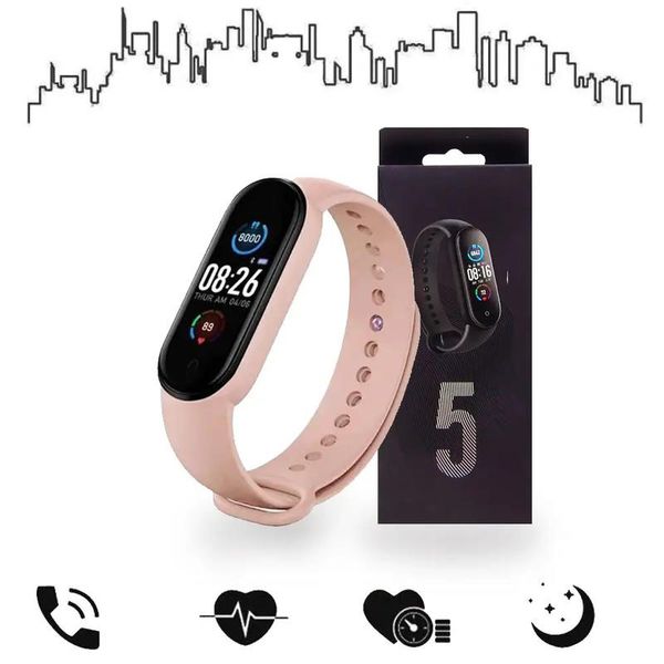 Смарт браслет M5 Smart Bracelet Фітнес трекер Watch Bluetooth. Колір рожевий ws32668 фото