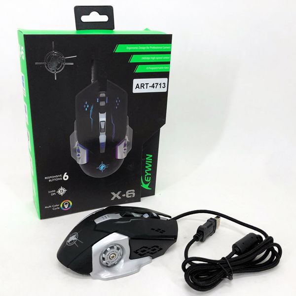 Игровая мышка с подсветкой Gaming Mouse X6 / Мышка для ноутбука / Проводная компьютерная мышь ws57271 фото