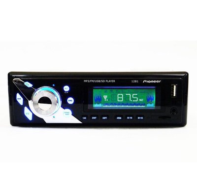 Автомагнитола Pioneer 1281 ISO MP3 FM USB microSD-карта недорогая магнитола с хорошим звучанием Артикул: nav3934454 фото