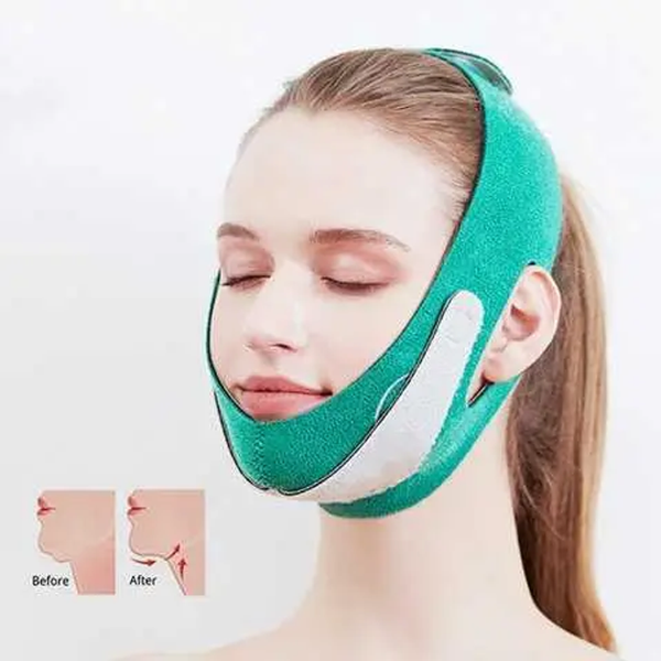 Универсальный V-образный ремень - маска для подтяжки лица и кожи FACE LIFT UP Полноразмерный бандаж - повязка для коррекции овала лица и подбородка Артикул: 2054563 фото