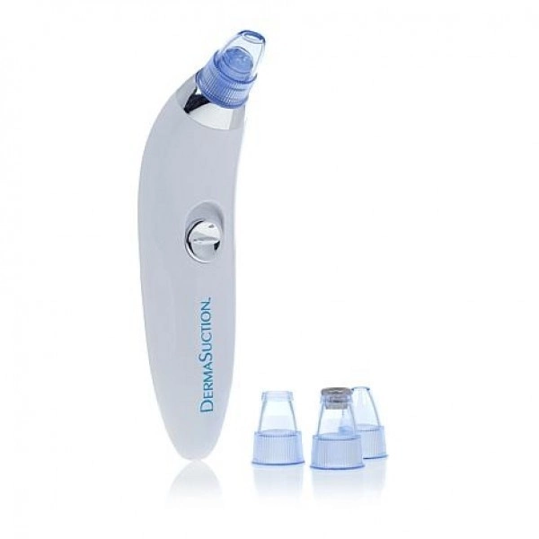 Вакуумный очиститель Derma suction DS Vacuum для профессиональной чистки кожи и пор лица - легкий компактный удобный прибор в использовании + 4 насадки, Белый Артикул: 205021 фото