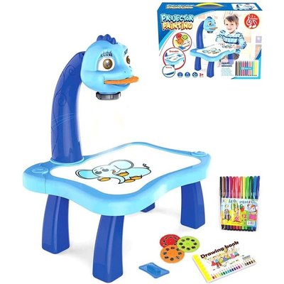 Дитячий стіл проектор для малювання з підсвічуванням Projector Painting. Колір: блакитний ws89895-2 фото