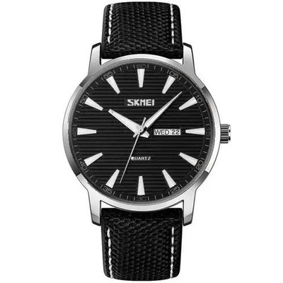 Часы наручные мужские SKMEI 9303SIBK, часы кварцевые мужские, стильные статусные наручные часы стрелочные ws92225-1 фото