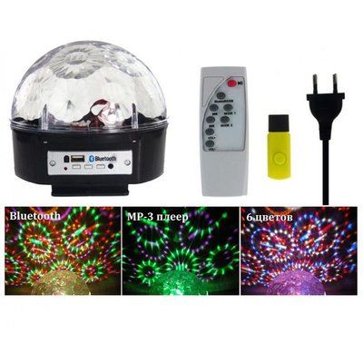 Светодиодный Диско-шар с встроенной беспроводной колонкой LED Magic Ball Light mp3 Артикул: pr65638441 фото