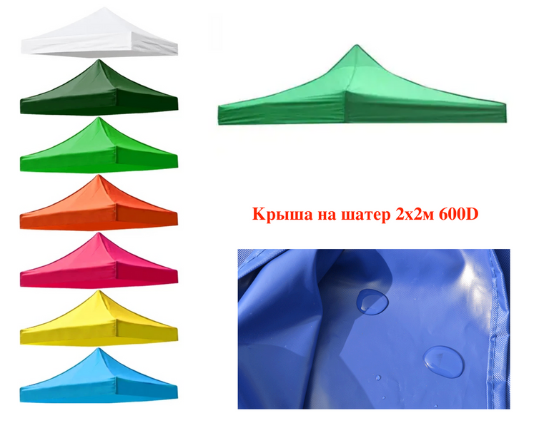 Крыша купол для палатки шатер Раздвижная 2х2м, 600 г/м2 Желтый тент 888862 фото