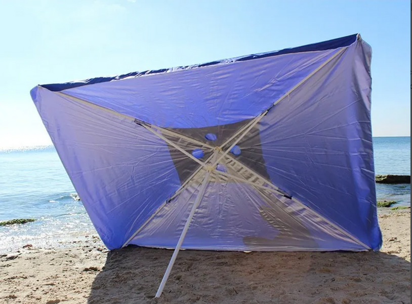 Зонт торговый прямоугольный усиленный 2х3 м. c ветровым клапаном зеленый тент 889512 фото