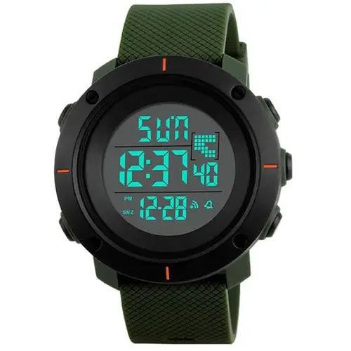 Годинник наручний чоловічий SKMEI 1213AG ARMY GREEN BIG SIZE, брендовий чоловічий годинник. Колір: зелений ws23278 фото