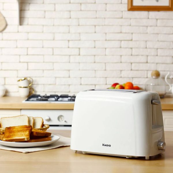Тостер MAGIO MG-273, маленький тостер, тостерница для бутербродов, тостер для хлеба. Цвет: белый ws44256 фото
