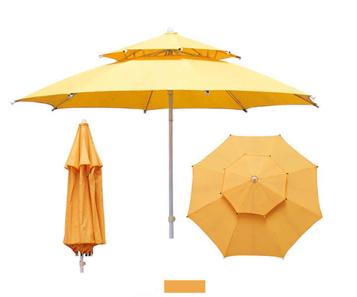 Зонт круглый очень прочный 2,5 м Антиветер с двойным куполом Желтый тент 890313 фото